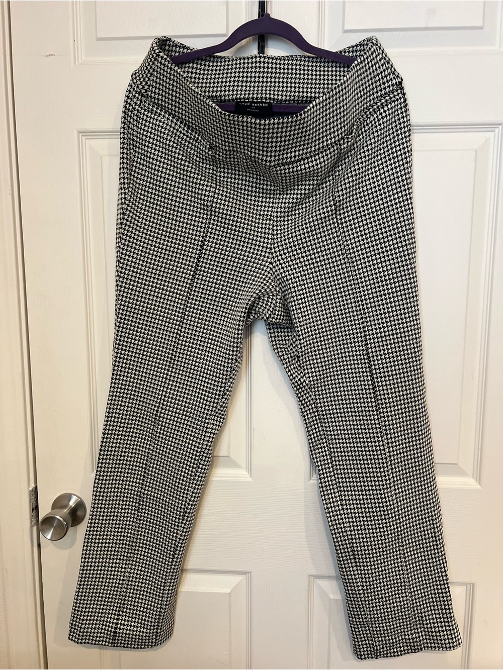 Lane Bryant Ponte Houndstooth Pull-On Pants - Black & White
